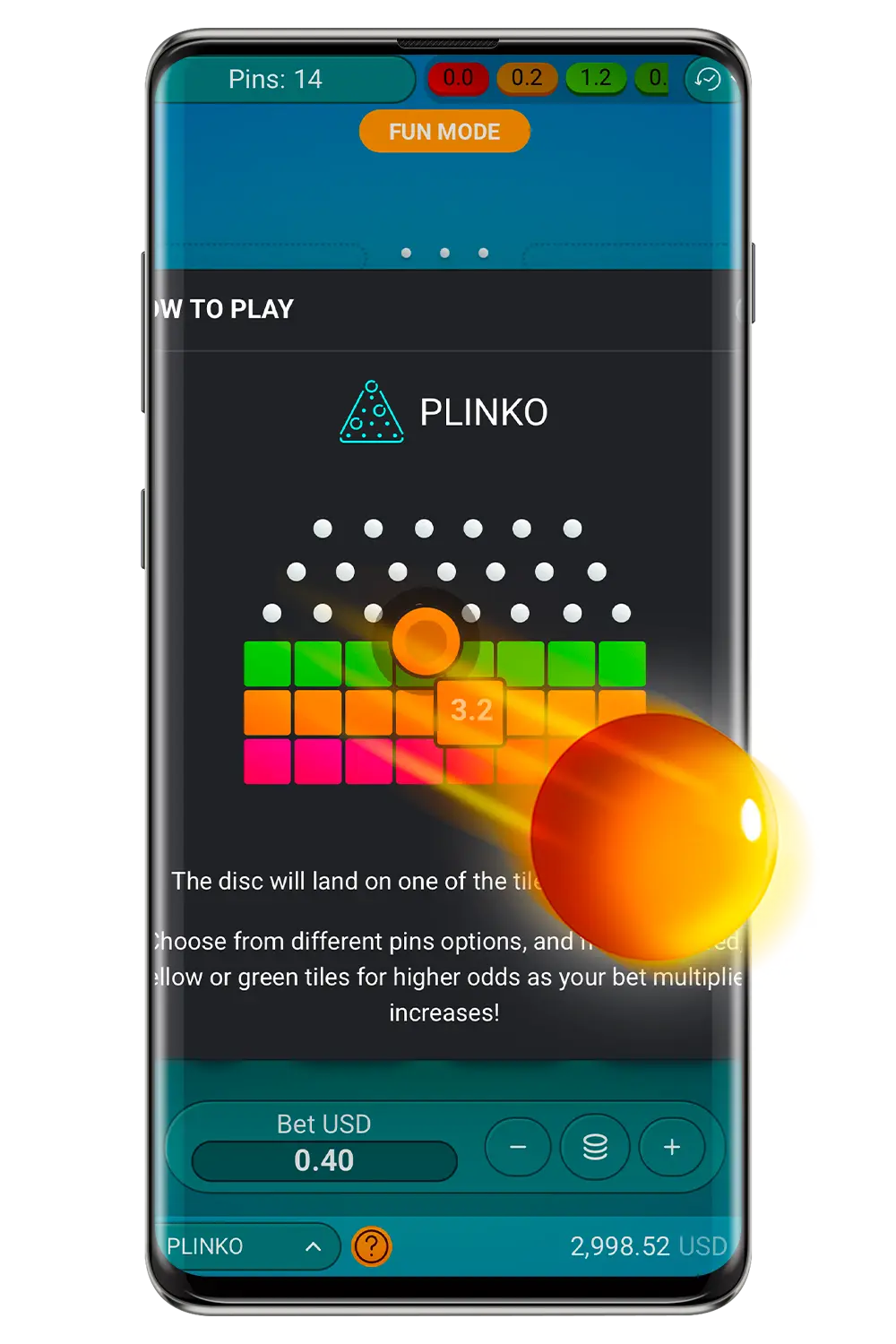 Capture d'écran du site officiel de Spribe Plinko-3