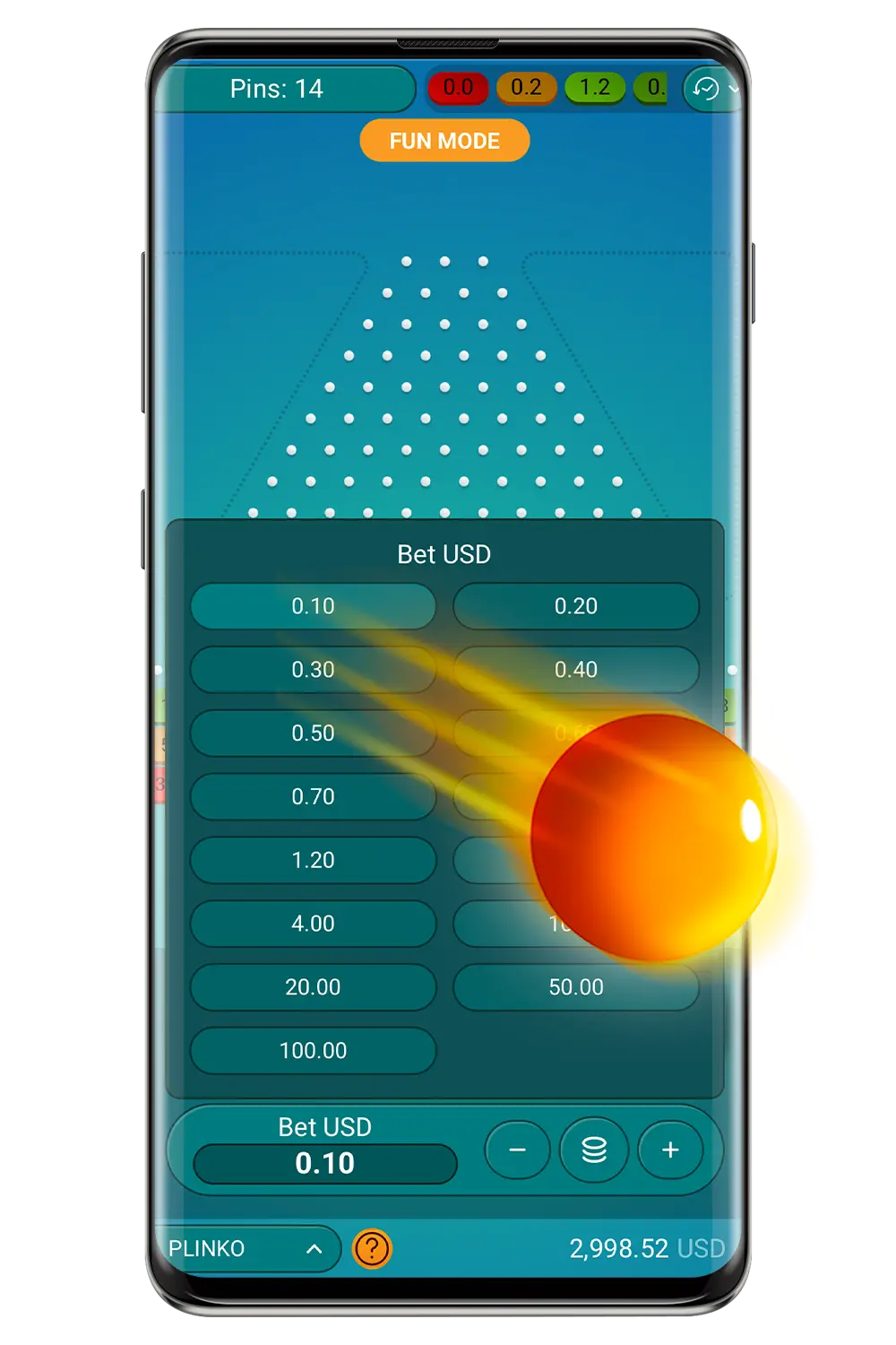 Capture d'écran du site officiel de Spribe Plinko-5